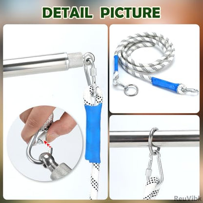 304 Stainless Steel Cattle Horse Catching Pole, Calf Catcher Length Can Be Adjusted Freely 44"48"59"63"75", for Cattle, Horse, Donkey Large Animal Control Pole