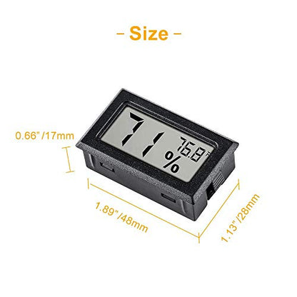 12 Pack Pgzsy Mini Small Digital Electronic Temperature Humidity Meters Gauge Indoor Thermometer Hygrometer LCD Display Fahrenheit (℉) for Humidors, Greenhouse, Garden