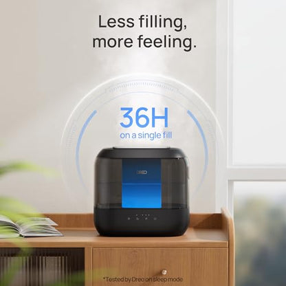 DREO 4L Humidifiers for Bedroom, 36H Runtime, 28 dB Quiet, HM311, Black | Easy to Refill & Clean, BPA-Free, Nightlight, Supersized Air Humidifiers for Large Room, Baby Nurseries, Plants, Indoor | Easy to Refill & Clean, BPA-Free, Nightlight, Supersized Ai
