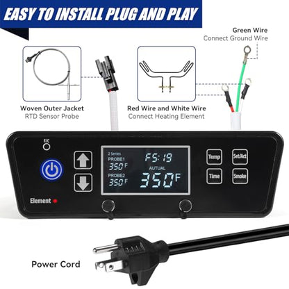 Control Board Replacement Part for PitBoss 3Series Electric Vertical Smoker | Digital LCD Display Thermostat Controller Replacement 80122, Compatible with Pit Boss Digital Electric Smoker PBV3D1