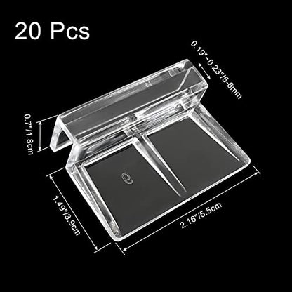 Aquarium Lid Clips, 6MM, 20 Pack | Clear Acrylic, DIY Aquarium Lid Holder, Fish Tank Support, Aquarium Glass Holder - size: 6MM