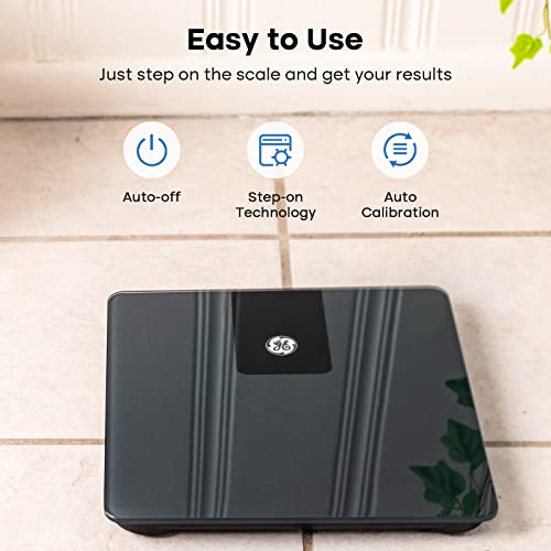 GE Bathroom Scale for Body Weight 500lbs, Digital Weight Scales Heavy Duty | High Capacity Body Measuring Device, High Accurate, Black, BMI - color: Black