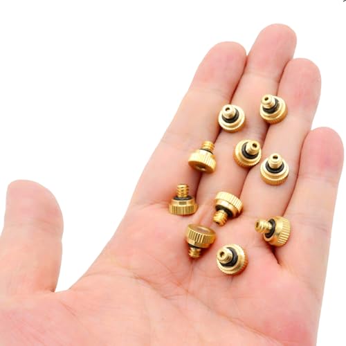 10Pcs Brass Misting Nozzle - 0.004" Orifice (0.1mm) Dia 10/24 UNC Replacement Heads for Outdoor Cooling System (0.1mm) - size: 0.1mm