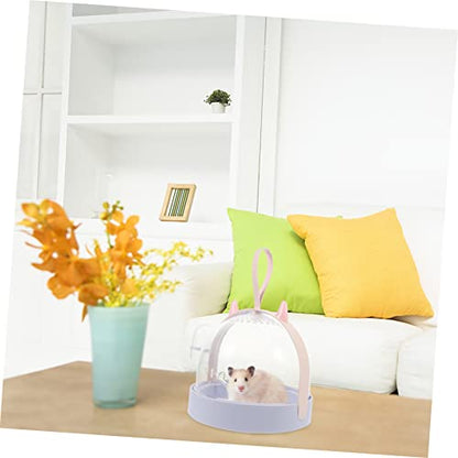 Angoily Outdoor Hamster Carrier Box Breathable Pet Cage for Travel Lightweight Design Water Bottle for Hamsters and Pets The Go - color: Purple