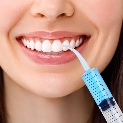 Wisdom Teeth Syringe, 12ml Dental Irrigation Syringe (20 Pack) | Curved & Straight Tips, Sterile Individually Packaged for Oral Care, Tonsil Stones Removal, Liquid, Feeding - style: Curved Tip & Straight Tip 20 Pack