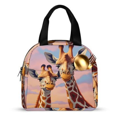 Playful Giraffe Lunch Bag for Women Men | Insulated Lunch Box Leakproof Food Meal Containers Reusable Foldable 6L Capacity Lunch Tote Bags for Work Picnic Travel - color: style
