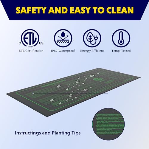 iPower Seedling Heat Mat Waterproof Durable Germination Station Warm Hydroponic Pad for Indoor Home Gardening Seed Starter - size: 10" x 20", style: Heat Mat - Upgrade Version