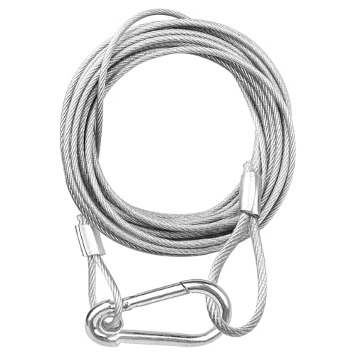Mad Owl Safety Rope Fixing Device, Stage Light Safety Cable,Transparent Rope Head Truss Accessories Clamp Hook, 0.12 inches Diameter, 196.85 inches Length, (Pack of 1 White) - size: 1P 3mm/0.118"-500cm/196.85"