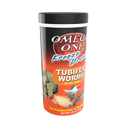 Omega One Freeze Dried Tubifex Worms, 1.5 oz