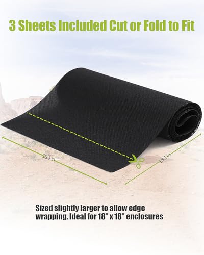 3Pcs 18"x18"Reptile Terrarium Substrate Barriers, Reptile Tank Accessories, Bioactive Terrarium Supplies for Frogs, Tarantula, Newts, Salamanders, Geckos, Skinks, Lizards, Snakes