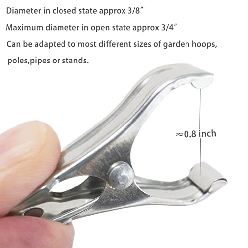 40Pcs Garden Clips for Netting, 2'' Metal Greenhouse Clamps to hoop | Stainless Steel Body, Strong Spring Grip Fits 3/8 to 3/4 Inch Poles, Securing Netting, Shade Cloth and Plant Covers to Frames - style: 40Pcs
