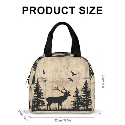 Rustic Woodland Deer Lunch Bag for Women Men | Insulated Lunch Box Leakproof Food Meal Containers Reusable Foldable 6L Capacity Lunch Tote Bags for Work Picnic Travel - color: Style 4