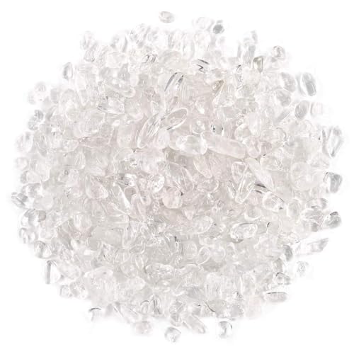 WAYBER Natural Crushed Clear Quartz Decorative Crystal Gravel, 2 Pounds | Toxin-Free, Fade-Resistant, Ideal for Reiki Healing, DIY Crafts, Vase Filler, Aquarium & Bonsai Decoration - color: Clear, size: 2 Pounds