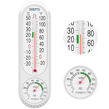 Outdoor/Indoor Thermometer Hygrometer Humidity Meter Thermometers Temperature Humidity Gauge Meter with Celsius/Fahrenheit (℃/℉) for Patio Field Cellar Garden Greenhouse Closet by DWEPTU