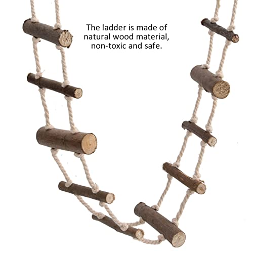 39.4in Rope Ladder Bird Ladder Wooden Bird Bridge Hamster Bridge | Rope Ladder for Small Pets Hamsters Mice Gerbils Parrots and Chinchillas