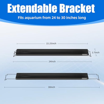 AQUANEAT LED Aquarium Light Full Spectrum for 24 Inch to 30 Inch Fish Tank Light Fresh Water - size: 24"-30"