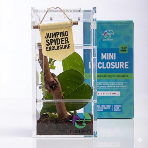 EctoTherm Jumping Spider Enclosure for Spiders, Tarantulas, Praying Mantis - size: Small