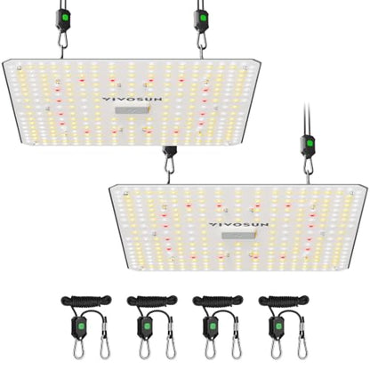VIVOSUN LumaLight 100W LED Grow Light, Full Spectrum Plant Light, Smart Dimmable & High PPFD for Indoor Plants Seedling Vegetables Bloom, Fits 2×2/2×4 Grow Tents, 2-Pack - size: 4x2