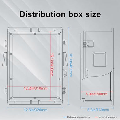 Namunanee Outdoor Electrical Box with Thermostat and Fan, ABS Water Resistant Enclosure with Internal Mounting Panel & Hinged Cover, 18.1" H* 12.6" L* 6.3" W, Plug & Play. - size: 18.1"H x 12.6"L x 6.3"W & Thermostat