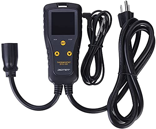 DIGITEN DTC101 Temperature Controller Digital Heat Mat Thermostat Greenhouse Thermostat Outlet Heating Cooling Temperature Control Seedlings Germination Rooting Fermentation Reptiles - style: 10A Temperature Controller
