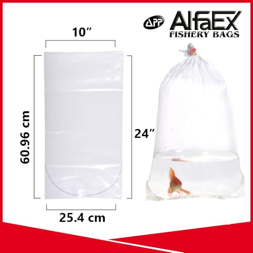 Fishery Bags 10 Inches Leak Proof Rounded Bottom Corners Clear Plastic Fish Bags for Marine and Tropical Fish Transport. (10" x 24" / 100 Pack / 2 Mil) - size: 10" x 24" / 100 Pack / 2 Mil
