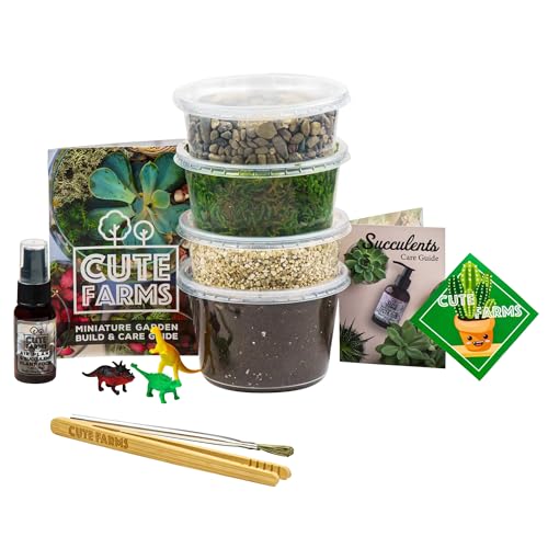Terrarium Starter Kit | Moss, Vermiculite, Soil, Pebbles, Plant Food, Finishing Tools, Build and Care Guide | DIY Succulent Terrarium for Adults and Kids (Medium) - size: Medium Kit