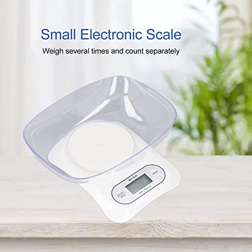 Digital Gram Scale, Small Jewelry Scale with Weighing Bowl and Insulated Silicone Mat, Gram Scale with USB Cable with Timer and Countdown Function, Digital Herb Scale for Food, Mini Reptiles