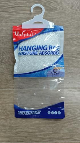 Vacplus Moisture Absorber, 10Pack Hanging, Strong Absorption, Unscented | Closet, Enclosed Spaces, Bathroom, Odor Eliminator, Dehumidifier Bags, 9.8 OZ - size: 10 pack