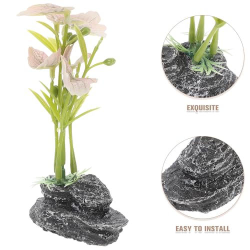 ARTIBETTER Reptile Terrarium Decor Artificial Plants with Fake Leaves Plastic Habitat Decorations for Bearded Dragon Lizard Tank and Hermit Crab Enclosure