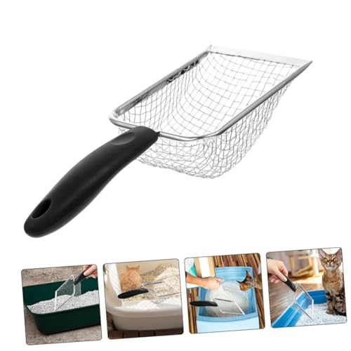 Stainless Steel Cat Litter Scoop Metal Sifting Shovel for Easy Waste Removal Compact for Travel for Cats and Reptiles Efficient Pet Supply