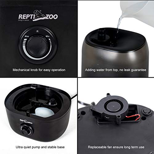 Repti Zoo 4L Reptile Humidifier, Large Reptile Mister Tank Fogger for Terrarium Vivarium