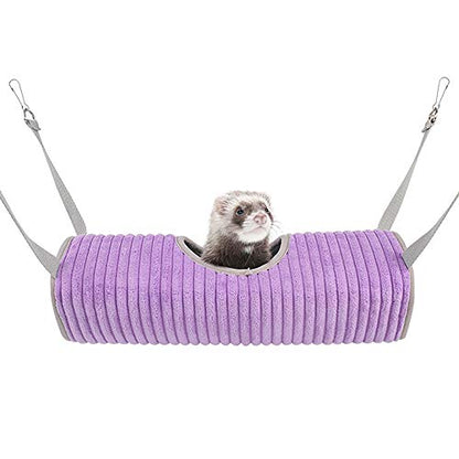 Ferret Tunnel Hanging Hammock Bed, Small Animal Rats Squirrel Toy - color: Purple