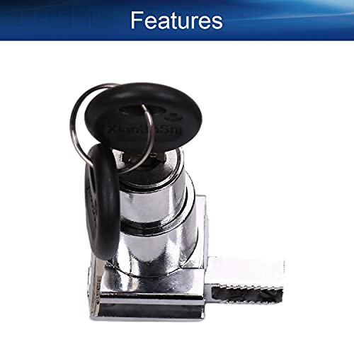 1pcs Keyed Different Metal Sliding Glass Cabinet Lock for Glass Door Showcase Window Zinc Alloy 1.73 inch Length Silver Tone - size: Single Door keyed different