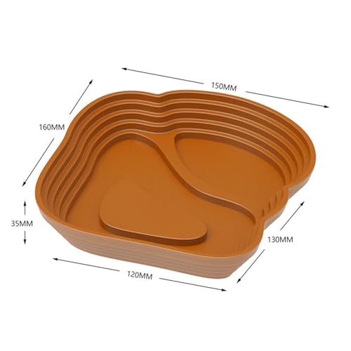 Reptile Bathing Pool Reptile Feeding Water Bowl Turtle Water Bowl Reptile Feeding Dish for Bearded Dragons Pet Supplies Bath, Small, Brown - color: Small, size: Brown