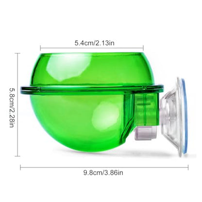 Reptile Feeding Dish with Strong Suction Cup, Translucent Anti-Escape Worm Food Bowl, Live Fodder Water Container, Green, 1PC (Green) - color: Green