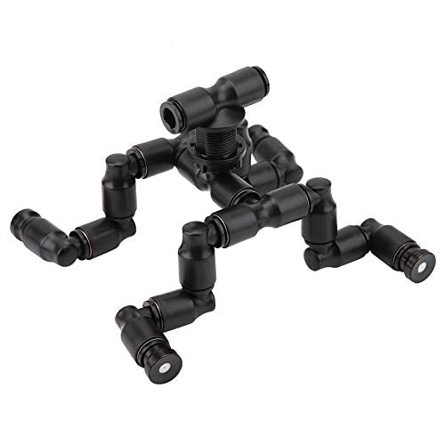 Bewinner Rainforest Pet Cooling Spray Nozzle, Detachable Nozzle Fogger Mist Sprinkler Adjustable Reptile Forest Super Fogger Mist System, Black