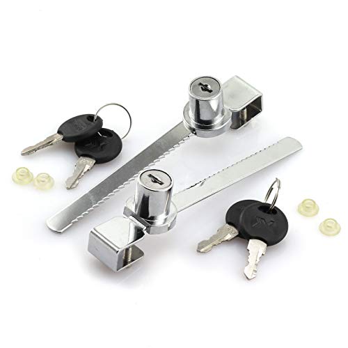 2-Pack Glass Lock Terrarium Showcase Display Case Cabinet Sliding Glass Push Door Locks Furniture Hardware Universal Key Type Sawtooth Lock