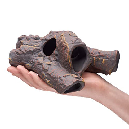 Aquarium Ceramic Decorations Cave Betta Stone Decor - Aquarium Fish Tank Hideway Decor for breeding Cichlids Plecos Betta Toys Hideout (Snag)