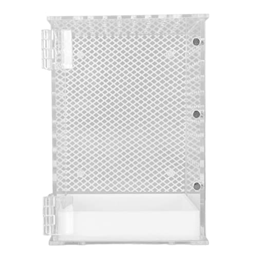 Acrylic Reptile Terrarium Tank Paludarium Habitat Tank with Magnetic Door Ventilation Holes for Tarantula Frog Leopard Gecko (S) - size: S