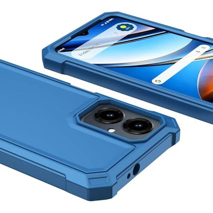 for Cricket Icon 2026 U656AC Slim Tough Hybrid Cover Phone Case + Extreme Band (Blue) - color: Blue