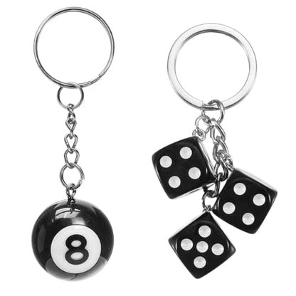 8 Ball Bag Charm and Dice Keychain Set Creative Cute Keychain for Gifts - color: 8 Keychain