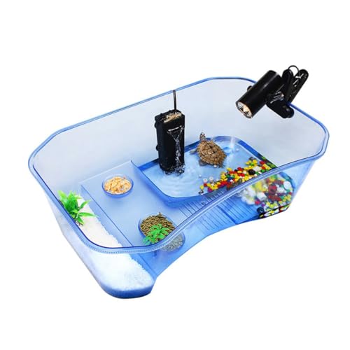 Reptile Terrarium Aquarium Tank Open Plastic Turtle Breeding Box Feeding Station