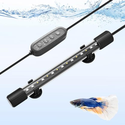 11in Submersible Aquarium LED Light, 24/7 Mode Aquarium Lights with Full Spectrum RGBW LEDs, IP68 Waterproof Fish Tank Light with Dimming, Timming and Color Adjustable - style: 11inch