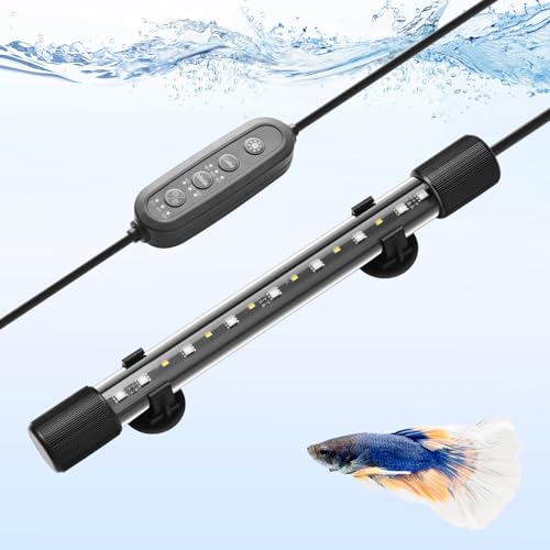 11in Submersible Aquarium LED Light, 24/7 Mode Aquarium Lights with Full Spectrum RGBW LEDs, IP68 Waterproof Fish Tank Light with Dimming, Timming and Color Adjustable - style: 11inch