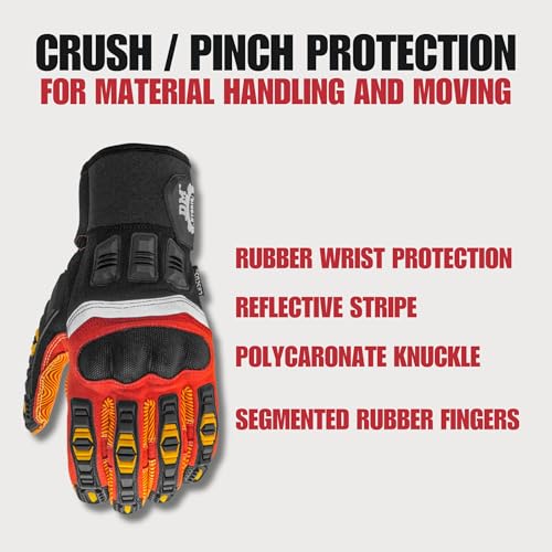 8032, Impact Gloves with Rubber Grip, Polycarbonate Knuckle - size: XX-Large