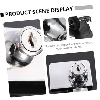 IMIKEYA Zinc Alloy Glass Cabinet Lock 5-8mm Anti-Theft Security Lock with 2 Keys for Display Case Door Furniture Hardware