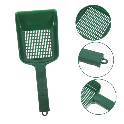 Hemoton Plastic Fish Tank Water and Sand Shovel Long Handle Multi-Function Aquarium Cleaning Tool Beach Sifter Reptile Poop Hamster Shrimp Large Scooper Handheld