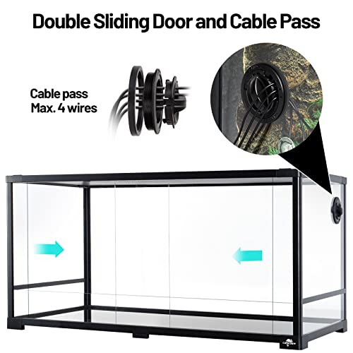 50 Gallon Reptile Tank, Glass Reptiles Terrarium 36" x 18" x 18", Sliding Door, Top Ventilation, Cable Pass, Humidify Hole, Glass Reptile Cage Habitat for Bearded Dragon, Lizard, Snake, Gecko - size: 36" x 18" x 18"