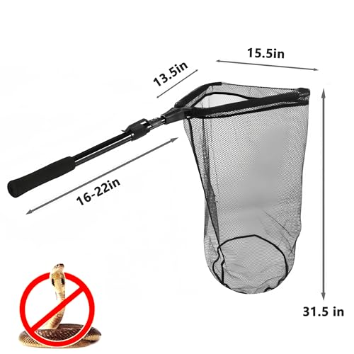 Snake Capture Net with Telescopic Handle, Tools for Handling Snakes and Reptiles Removing and Catching Place Snakes Into The Net Bag