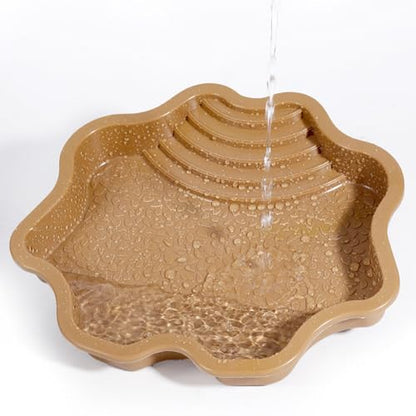 Turtle Bathing Pool, Reptile Feeding Dish Water Pot, Lizard Turtle Bathing Pool for Aquatic Climbing Pet - color: Earthy Yellow